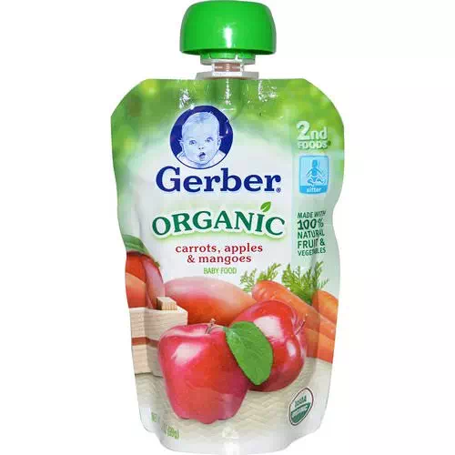 Gerber, 2nd Foods, Organic Baby Food, Carrots, Apples & Mangoes, 3.5 oz (99 g) Review