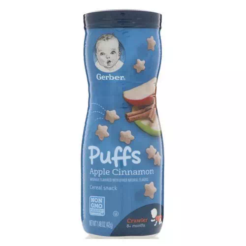 Gerber, Puffs Cereal Snack, Crawler, 8+ Months, Apple Cinnamon, 1.48 oz (42 g) Review