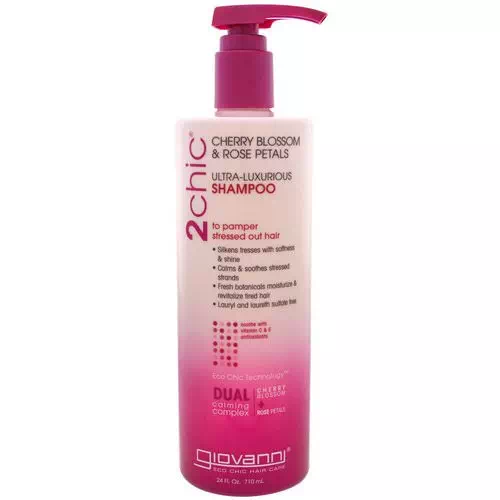 Giovanni, 2chic, Ultra-Luxurious Shampoo, to Pamper Stressed Out Hair, Cherry Blossom & Rose Petals, 24 fl oz (710 ml) Review