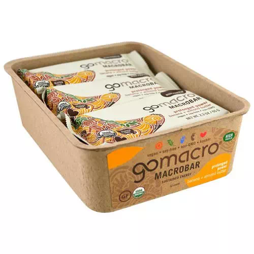 GoMacro, Macrobar, Prolonged Power, Banana + Almond Butter, 12 Bars, 2.3 oz (65 g) Each Review