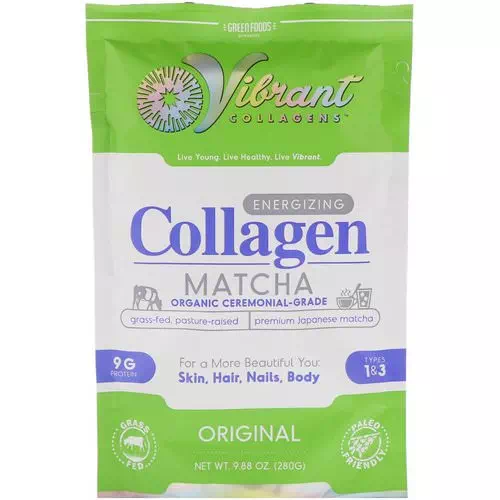 Green Foods, Vibrant Collagens, Energizing Collagen Matcha, Original, 9.88 oz (280 g) Review
