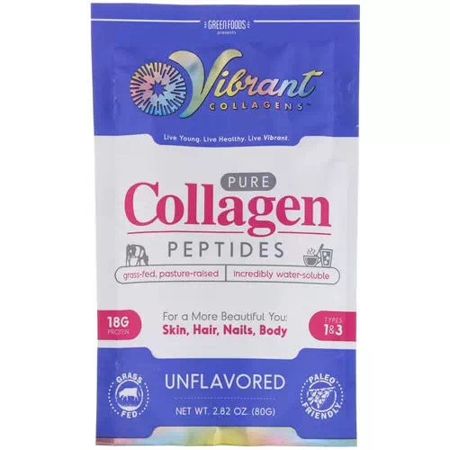 Green Foods, Vibrant Collagens, Pure Collagen Peptides, Unflavored, 2.82 oz (80 g) Review