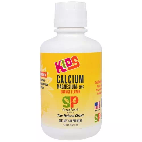 GreenPeach, Kids, Calcium Magnesium + Zinc, Orange Flavor, 16 fl oz (473 ml) Review