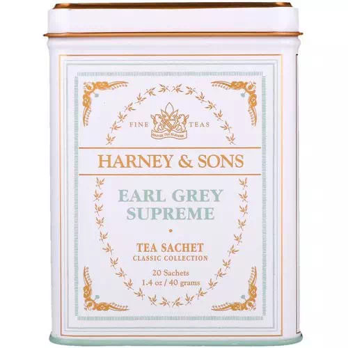 Harney & Sons, Fine Teas, Earl Grey Supreme, 20 Sachets, 1.4 oz (40 g) Review