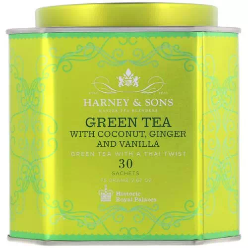 Harney & Sons, Green Tea with Coconut, Ginger and Vanilla, 30 Sachets, 2.67 oz (75 g) Review