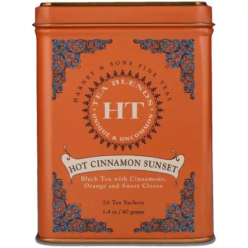 Harney & Sons, HT Tea Blend, Hot Cinnamon Sunset, 20 Tea Sachets, 1.4 oz (40 g) Review