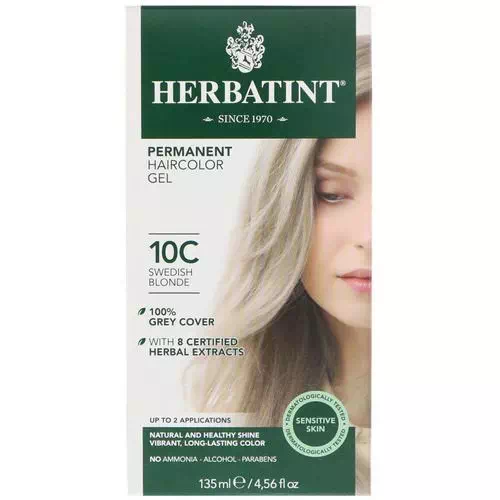 Herbatint, Permanent Haircolor Gel, 10C, Swedish Blonde, 4.56 fl oz (135 ml) Review