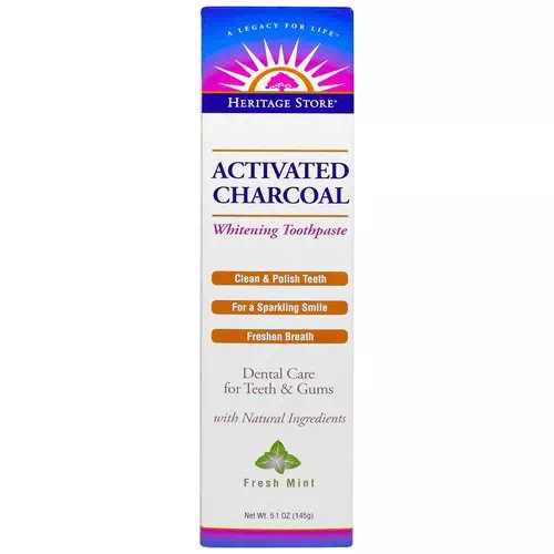 Heritage Store, Activated Charcoal Whitening Toothpaste, Fresh Mint, 5.1 oz (145 g) Review