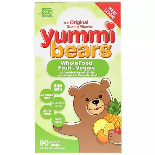 Hero Nutritional Products, Yummi Bears, Wholefood Fruit + Veggie, 90 Yummi Bears Review