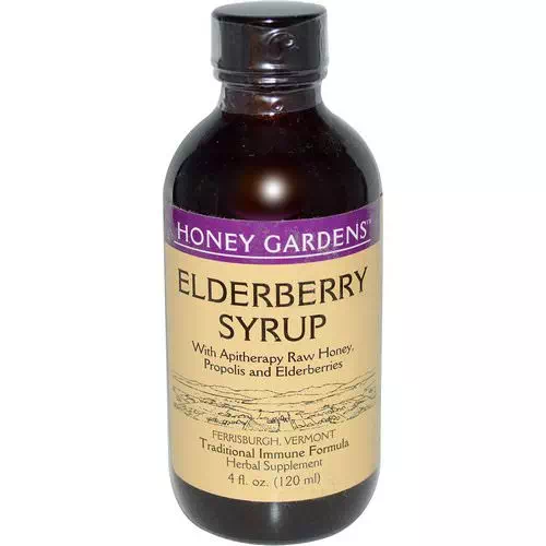 Honey Gardens, Elderberry Syrup with Apitherapy Raw Honey, Propolis and Elderberries, 4 fl oz (120 ml) Review