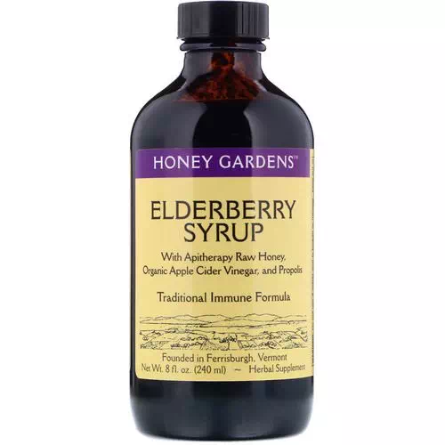 Honey Gardens, Elderberry Syrup with Apitherapy Raw Honey, Organic Apple Cider Vinegar, and Propolis, 8 fl oz (240 ml) Review