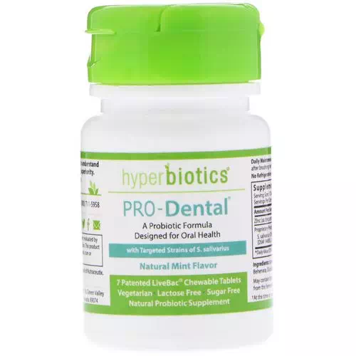 Hyperbiotics, PRO-Dental, Natural Mint Flavor, 7 Chewable Tablets Review