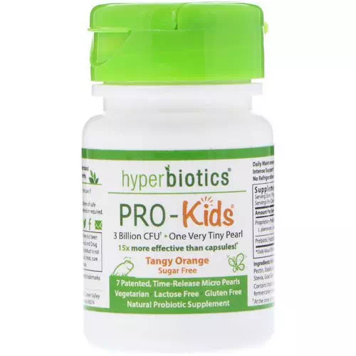 Hyperbiotics, PRO-Kids, Sugar Free, Tangy Orange, 7 Micro-Pearls Review