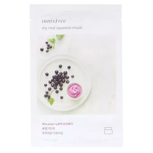 Innisfree, My Real Squeeze Mask, Acai Berry, 1 Sheet Review