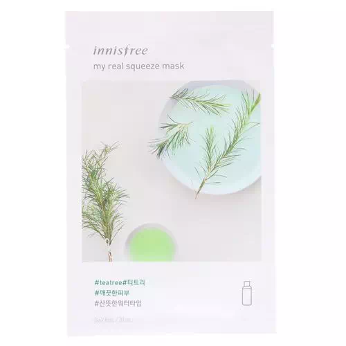Innisfree, My Real Squeeze Mask, Tea Tree, 1 Sheet Review