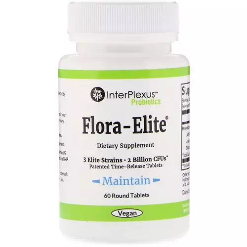 InterPlexus, Flora-Elite, 2 Billion CFU's, 60 Round Tablets Review