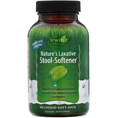 Irwin Naturals, Nature's Laxative Stool-Softener, 60 Liquid Soft-Gels Review