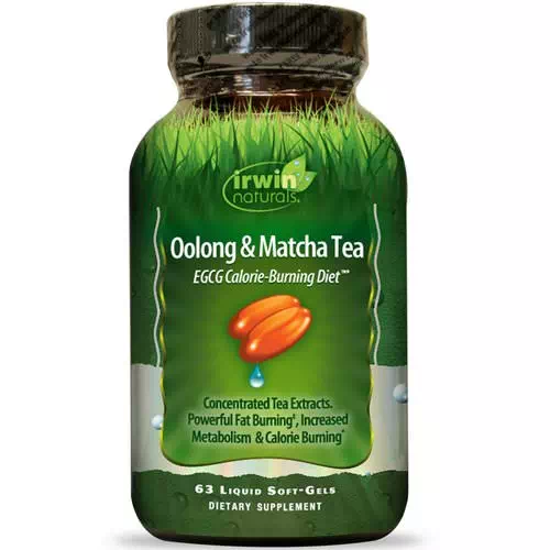 Irwin Naturals, Oolong & Matcha Tea, EGCG Calorie-Burning Diet, 63 Liquid Soft-Gels Review