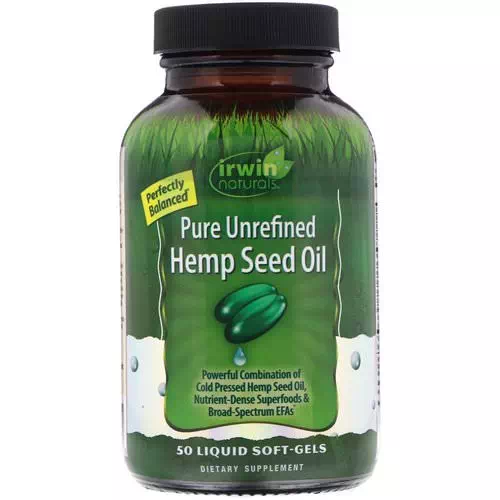 Irwin Naturals, Pure Unrefined Hempseed Oil, 50 Liquid Soft-Gels Review