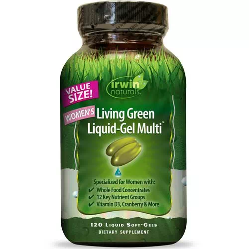 Irwin Naturals, Women's Living Green Liquid-Gel Multi, 120 Liquid Soft-Gels Review