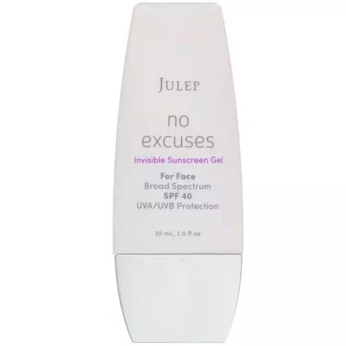 Julep, No Excuses, Invisible Sunscreen Gel, SPF 40, 1 fl oz (30 ml) Review