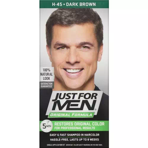 Just for Men, Original Formula Men's Hair Color, Dark Brown H-45, Single Application Kit Review