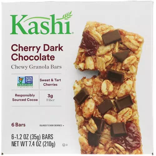 Kashi, Chewy Granola Bars, Cherry Dark Chocolate, 6 Bars, 1.2 oz (35 g) Each Review