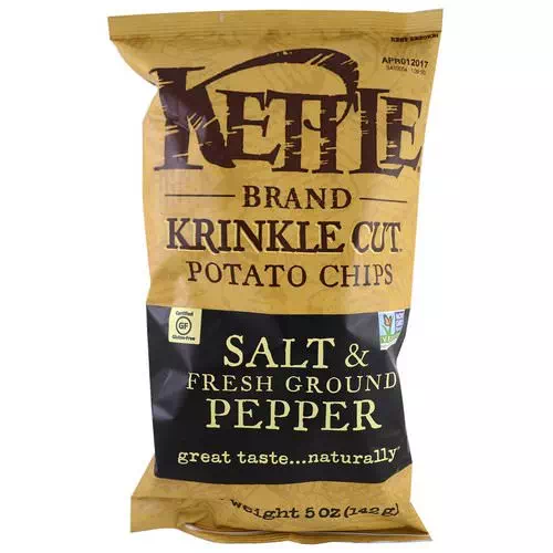 Kettle Foods, Potato Chips, Salt & Fresh Ground Pepper, 5 oz (142 g) Review