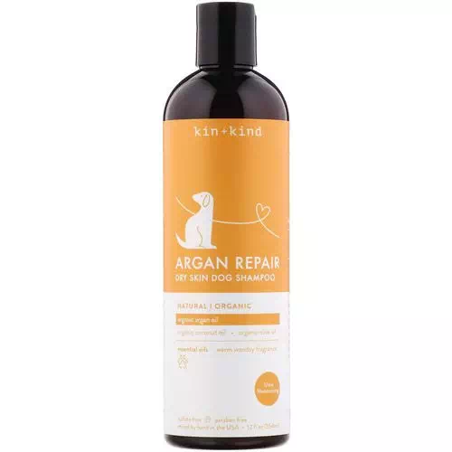 Kin+Kind, Argan Repair, Dry Skin Dog Shampoo, Warm Woody Fragrance, 12 fl oz (354 ml) Review
