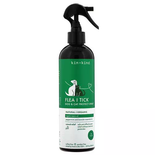 Kin+Kind, Flea and Tick, Dog & Cat Protect Spray, 12 fl oz (354 ml) Review