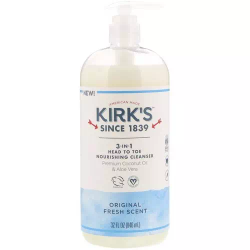 Kirk's, 3-in-1 Head to Toe Nourishing Cleanser, Original Fresh Scent, 32 fl oz (946 ml) Review