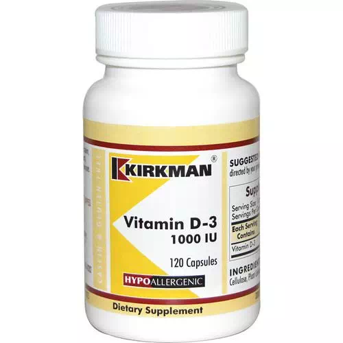 Kirkman Labs, Vitamin D-3, 1000 IU, 120 Capsules Review