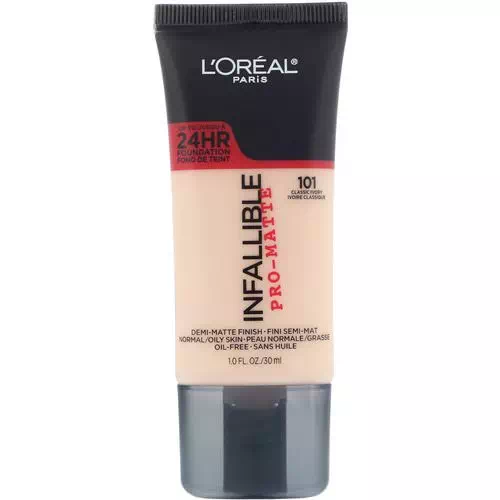 L'Oreal, Infallible Pro-Matte Foundation, 101 Classic Ivory, 1 fl oz (30 ml) Review