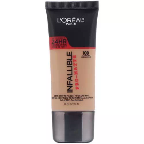 L'Oreal, Infallible Pro-Matte Foundation, 109 Classic Tan, 1 fl oz (30 ml) Review