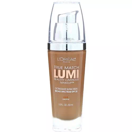 L'Oreal, True Match Healthy Luminous Makeup, SPF 20, N7-8 Classic Tan/Cappuccino, 1 fl oz (30 ml) Review