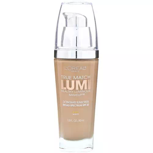 L'Oreal, True Match Healthy Luminous Makeup, SPF 20, W4 Natural Beige, 1 fl oz (30 ml) Review