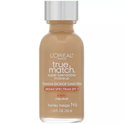 L'Oreal, True Match Super-Blendable Makeup, N6 Honey Beige, 1 fl oz (30 ml) Review