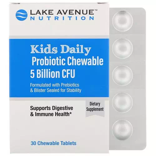Lake Avenue Nutrition, Kids Daily Probiotic Chewable, Natural Berry Flavor, 5 Billion CFU, 30 Chewable Tablets Review