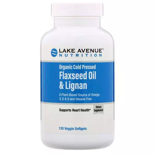 Lake Avenue Nutrition, Organic Cold Pressed Flaxseed Oil & Lignan, Hexane Free, 120 Veggie Softgels Review