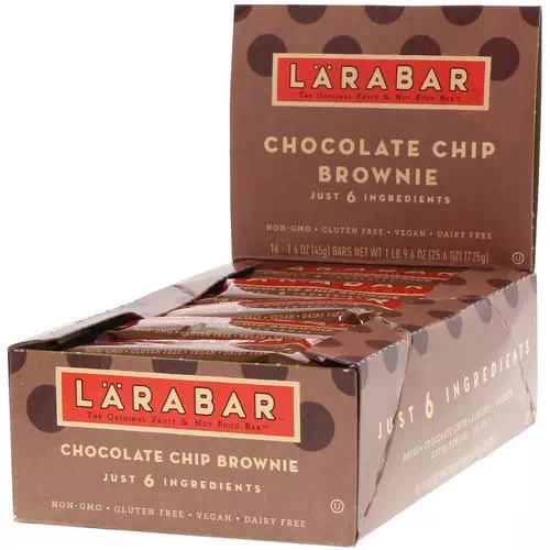 Larabar, Chocolate Chip Brownie, 16 Bars, 1.6 oz (45 g) Each Review
