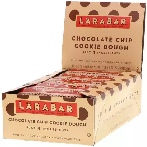 Larabar, Chocolate Chip Cookie Dough, 16 Bars, 1.6 oz (45 g) Each Review