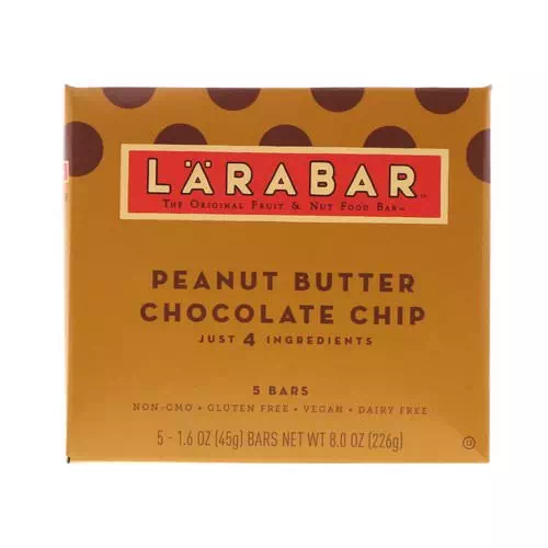 Larabar, Peanut Butter Chocolate Chip, 5 Bars, 1.6 oz (45 g) Each Review