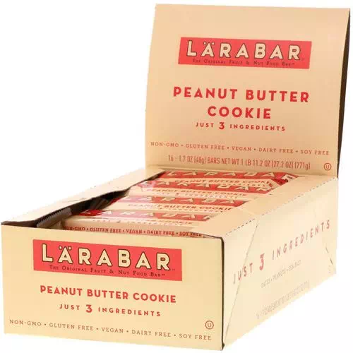 Larabar, Peanut Butter Cookie, 16 Bars, 1.7 oz (48 g) Each Review