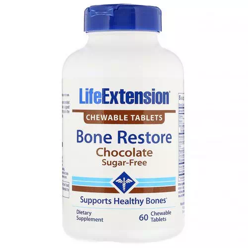 Life Extension, Bone Restore, Sugar-Free, Chocolate, 60 Chewable Tablets Review