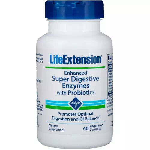 Life Extension, Enhanced Super Digestive Enzymes with Probiotics, 60 Vegetarian Capsules Review