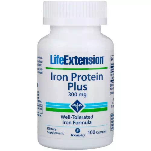 Life Extension, Iron Protein Plus, 300 mg, 100 Capsules Review