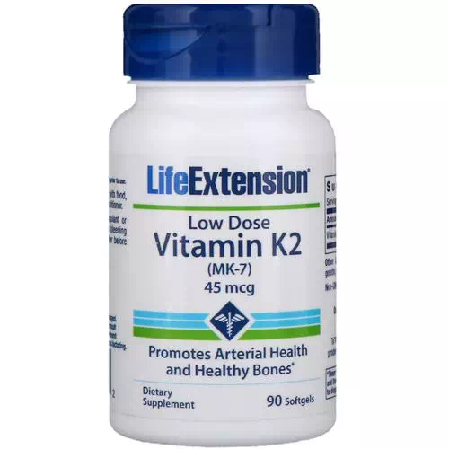 Life Extension, Low Dose Vitamin K2 (MK-7), 45 mcg, 90 Softgels Review