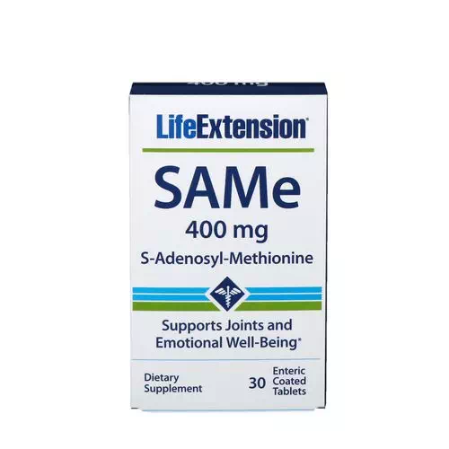 Life Extension, SAMe, S-Adenosyl-Methionine, 400 mg, 30 Enteric Coated Tablets Review