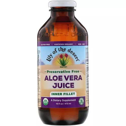 Lily of the Desert, Organic, Aloe Vera Juice, Inner Fillet, Preservative Free, 16 fl oz (473 ml) Review