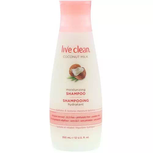 Live Clean, Moisturizing Shampoo, Coconut Milk, 12 fl oz (350 ml) Review